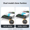 Dual bay m.2 Nvme Case and SATA Hdd Docking Station Type C 3.1 Docking Station 2.5"/3.5" hdd enclosure clone Duplicator function