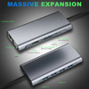 11 in 1 USB C HUB Laptop Docking Station for Dell HP MacBook Pro Type C Dock HDMI PD 3.0 USB RJ45 VGA PD AUX TF/SD Card Reader