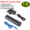 USB 3.0 Hub USB Hub 3.0 Multi USB Splitter 3 Hab Use Power Adapter 7 Port Multiple Expander 2.0 USB3 Hub with Switch for PC
