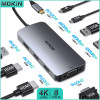 MOKiN USB C 8 in 1 Docking Station | DP + 2 HDMI + VGA 4 video output, 100W Power Delivery PD for Mac iPad Thunderbolt Laptop