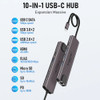 Lemorele TC46 10in1 USB HUB Docking Station USB c Hub HDMI 4K 60Hz USB 3.0 RJ45 1000Mbps PD100W Charge For Macbook Pro Laptop