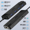Lemorele 10/9in-1 USB C Hub Type C Docking Station RJ45 PD 100W Adapter USB 3.0 Hub Laptop Tablet Accessories For Macbook Laptop
