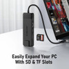 Lemorele 10/9in-1 USB C Hub Type C Docking Station RJ45 PD 100W Adapter USB 3.0 Hub Laptop Tablet Accessories For Macbook Laptop