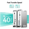Yottamaster 15-in-1 Thunderbolt 3 Hub USB C Dock Station 40Gbps 8K 4K Video Multi USB3 Port Docking for Surface Macbook Laptop
