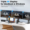 8K Laptop Docking Station Support 3 Monitors Triple 4K Display with 120W Power for MacBook Pro Air Dell HP Lenovo Surface