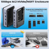 ORICO USB C HDD Docking Station with Cooling Fan M.2 NVMe SATA SSD Enclosure 10Gbps PD100W RJ45 SD/TF 4K for Laptop Macbook Pro