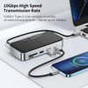 Yottamaster HDD Docking Station with M2 SSD Enclosure USB C 10Gbps PD 100W RJ45 SD/TF 4K 10 in 1 Dock Station for Laptop Macbook