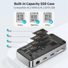 Yottamaster HDD Docking Station with M2 SSD Enclosure USB C 10Gbps PD 100W RJ45 SD/TF 4K 10 in 1 Dock Station for Laptop Macbook
