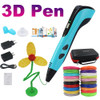 Kid's 3D Pen 3D Drawing Printing Pen with LCD Screen Power Adapter with 30-Color PLA Filament Children's Christmas Birthday Gift