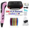 Kid's 3D Pen 3D Drawing Printing Pen with LCD Screen Power Adapter with 30-Color PLA Filament Children's Christmas Birthday Gift