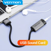 Vention USB External Sound Card USB to AUX Jack 3.5mm Earphone Adapter Audio Mic Sound Card 7.1 Free Drive for Computer Laptop