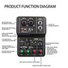 TEYUN Q-12 Sound Card Audio Mixer Sound Board Console Desk System Interface 4 Channel 48V Power Stereo Computer Sound Card
