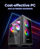 Desktop Computer Box Tempered Glass CPU Cabinet RGB Full Tower Gaming Computer PC Case