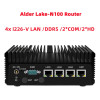 Firewall Mini PC 12th Gen Alder Lake-N100 2.5G Soft Router 4x i226-V LAN DDR5 2*COM 4*USB2.0 Industrial Fanless Barebone PC