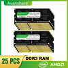 25PCS Avanshare DDR3 4GB 8GB 1333MHz 1600MHz Sodimm Notebook memory 1.35V 1.5V Memoria Ram DDR3L Laptop Memory For Intel AMD