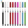 500pcs/lot Capacitive Touch Screen Stylus with Ball Point Pen for IPad Samsung Galaxy Tab Tablet PC 2in1 StylusPen Wholesale