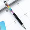 300pcs 2 in 1 Crystal Diamond Metal Roller Ballpoint Pen Office School Stationery Pens Touch Screen Stylus