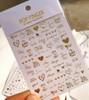 1pc Gold Heart Scrapbooking Stickers Love Adhesive Nail Stickers Hearts Nail Decals for Women DIY Nail Decals, Phone Decoration