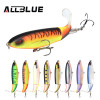 ALLBLUE Whopper Popper 9cm/11cm/13cm Topwater Fishing Lure Artificial Bait Hard Plopper Soft Rotating Tail Fishing Tackle Geer