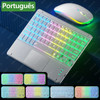 Wireless Bluetooth Keyboard with Touchpad, Rechargeable Backlit Tablet Android Keyboard for Xiaomi Pad 5 6 Pro iPad 9th 10th Gen