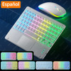 Wireless Bluetooth Keyboard with Touchpad, Rechargeable Backlit Tablet Android Keyboard for Xiaomi Pad 5 6 Pro iPad 9th 10th Gen