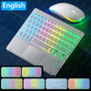 Wireless Bluetooth Keyboard with Touchpad, Rechargeable Backlit Tablet Android Keyboard for Xiaomi Pad 5 6 Pro iPad 9th 10th Gen