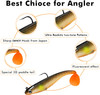 TRUSCEND Pre-Rigged Jig Head Soft Fishing Lures Paddle Tail Swimbaits for Bass Fishing for Saltwater Freshwater Trout Crappie