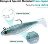 TRUSCEND Pre-Rigged Jig Head Soft Fishing Lures Paddle Tail Swimbaits for Bass Fishing for Saltwater Freshwater Trout Crappie