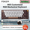 FEKER IK65 Mechanical Keyboard RGB 3 Modes Wireless Support Via 65% 4000mah PBT keycaps Bluetooth 2.4G Gasket Knob Faker ik65