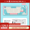 Dustsilver D84 Pink milk shake Wireless Mechanical Keyboard Optical Hot-Swappable Switch RGB Backlit for Mac Windows