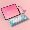 Dustsilver D84 Pink milk shake Wireless Mechanical Keyboard Optical Hot-Swappable Switch RGB Backlit for Mac Windows