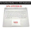 Original For Microsoft Surface Book2 13.5In 1835 Palmrest Cover Touchpad Battery Base Keyboard Dock Tablet 1832 GTX1050 2G US