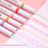 6Pcs/set Kawaii Flowers Line Shaped Highlighter Pens Roller Tip Curve Liner Marker for Writing Journaling Drawing Stationery