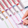 3/6/8pcs Line Shaped Highlighter Roller Tip Curve Liner Marker Pens Kawaii Manga Graffiti Pens Korean Stationery Office Supplies
