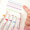 3/6/8pcs Line Shaped Highlighter Roller Tip Curve Liner Marker Pens Kawaii Manga Graffiti Pens Korean Stationery Office Supplies