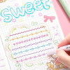 3/6/8pcs Line Shaped Highlighter Roller Tip Curve Liner Marker Pens Kawaii Manga Graffiti Pens Korean Stationery Office Supplies