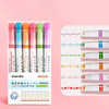 3/6/8pcs Line Shaped Highlighter Roller Tip Curve Liner Marker Pens Kawaii Manga Graffiti Pens Korean Stationery Office Supplies