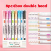 3/6/8pcs Line Shaped Highlighter Roller Tip Curve Liner Marker Pens Kawaii Manga Graffiti Pens Korean Stationery Office Supplies