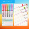 6pcs Line Shaped Highlighter Roller Tip Curve Liner Marker Pens Graffiti Pen Kawaii Korean Stationery School Office Supplies