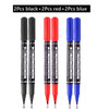 4/9pcs/lot Deli Twin Tip Permanent Marker Pen Set Fine Point Waterproof Ink Thin Nib Crude Nib Black Ink 0.5mm-2mm Fine Color