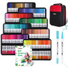 160 Colors Brush Markers ZSCM Fine Brush Tip Colored Pens Set with Canvas Bag Adult Coloring Books Drawing Sketching Writing