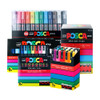 Japan UNI POSCA Marker Pen Stackable Color Graffiti Draw Advertising Pen PC-1M/3M/5M 21/24 Color Set Art Supplies Accessories