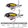 5 Pcs 11.5g 16g 3D Topwater Fishing Lure Whopper Popper Bait Hard Plopper Soft Rotating Tail Tackle Fishing Kit Superior Quality