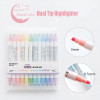 12 Pastel Colors Highlighter Pen Eye-Protect Light Color MilkLiner Dual Tip Fluorescent Pens Office School Drawing Marker