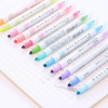 12 Pastel Colors Highlighter Pen Eye-Protect Light Color MilkLiner Dual Tip Fluorescent Pens Office School Drawing Marker