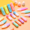 6 Pcs/Lot Capsule Eggplant Shape Cartoon Highlighters School Stationery Students Drawing Supplies Kawaii Mini Paint Marker Pen