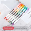 Haile 6pcs/set Double Tip Highlighter Pens Macaron Color Manga Markers Pastel highlighters Kawaii Japanese Stationery