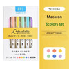 6Colors/set Morandi Retractable Highlighters Fluorescent Pen Manga Markers for Drawing Doodling Coloring Kawaii Stationery