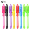 2/4/8/14pcs UV Light Pen Invisible Magic Pencil Secret Fluorescent Pen for Writing Pad Kids Child Drawing Painting Board DJA88