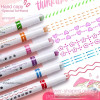 Borrence 8Pcs Kawaii Flowers Line Shaped Highlighter Pens Roller Tip Curve Liner Marker Writing Journaling Drawing Stationery